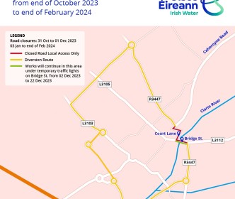 Motorists of Athenry reminded of road closure to facilitate essential project