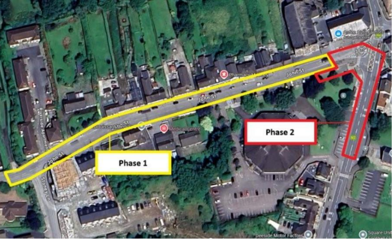 Map of phases of John Street Project