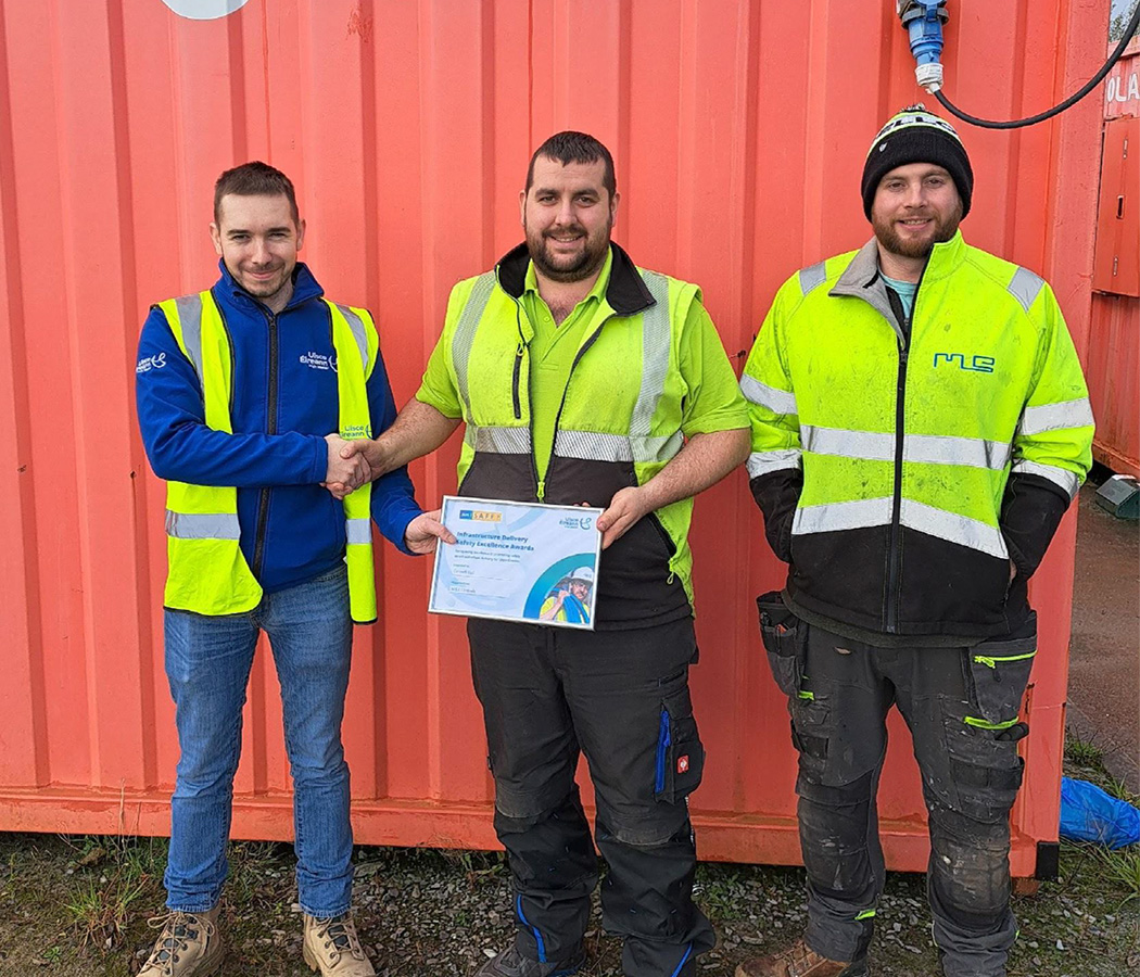 Connell Hall being awarded by an award