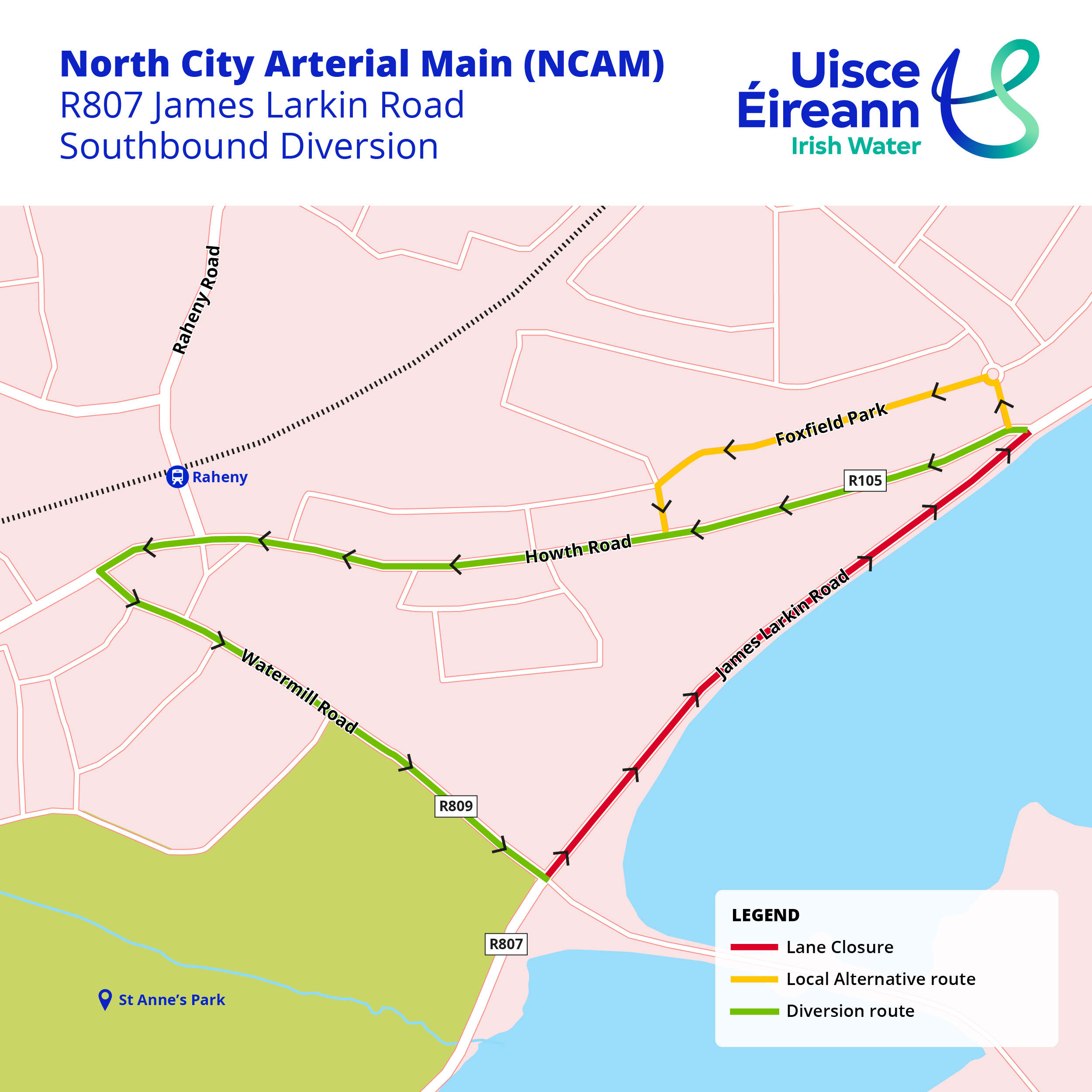 R807 James Larkin Road Southbound Diversion