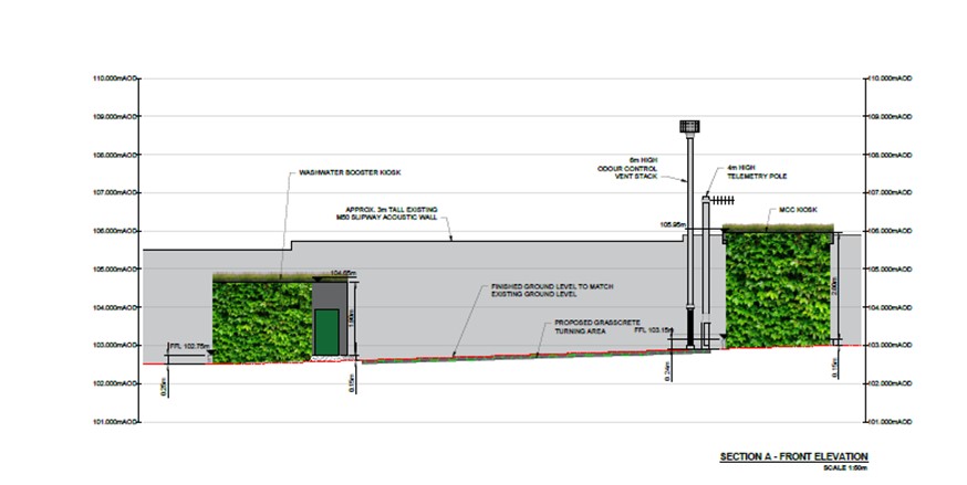 Front elevation kiosks and vent stacks