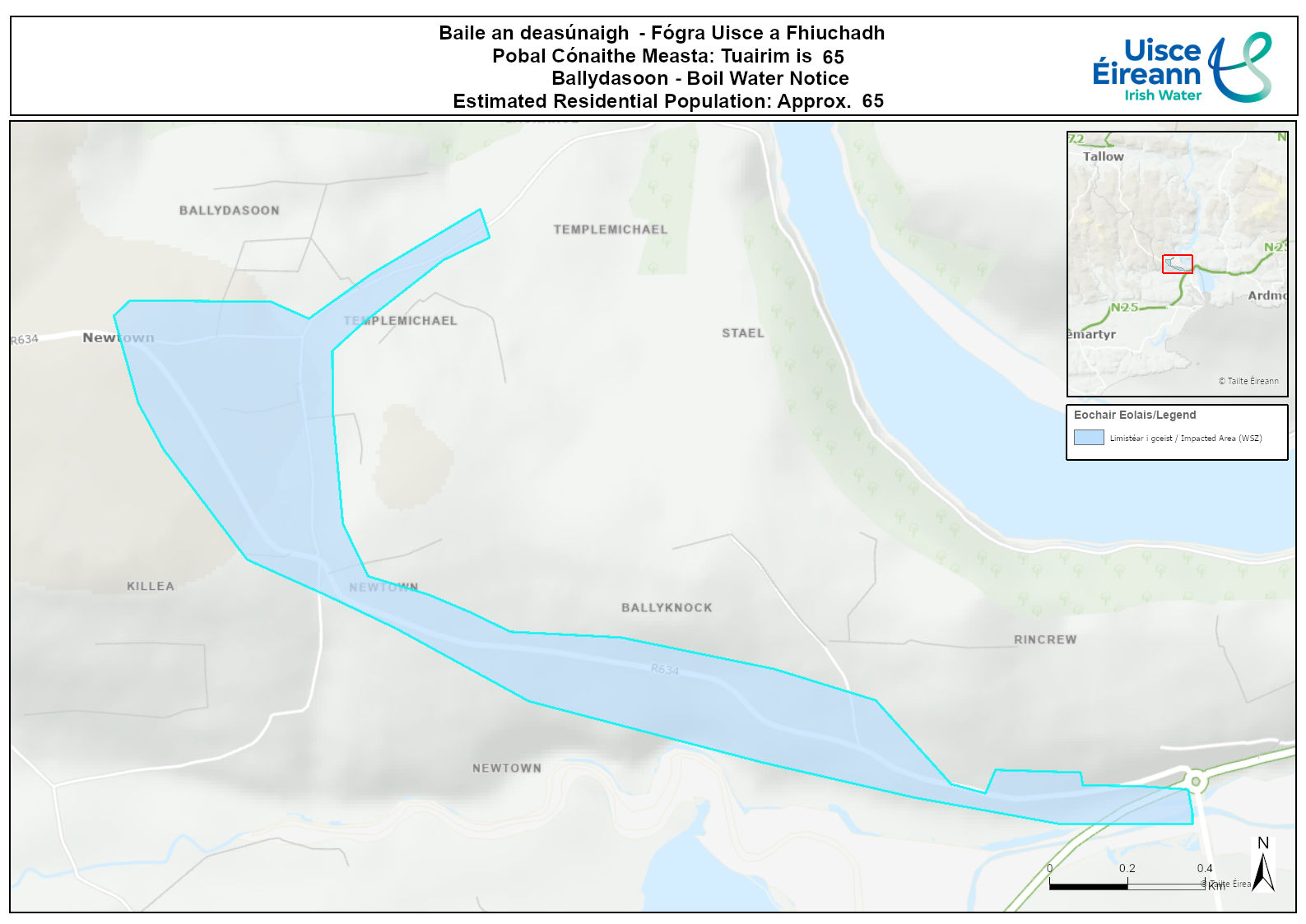 Ballydasoon Waterford Boil Water Notice Map 24 October 2026