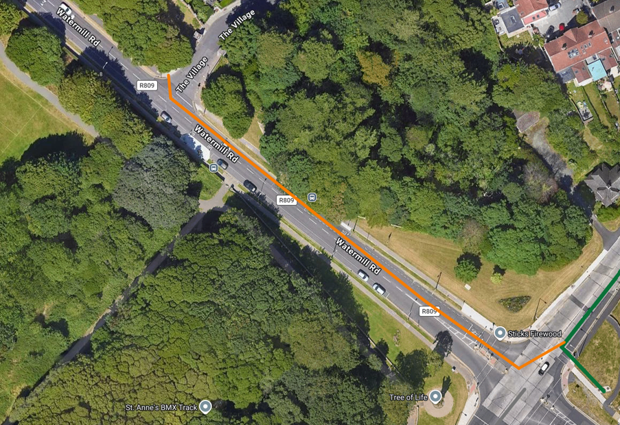 Location of works at Watermill Road