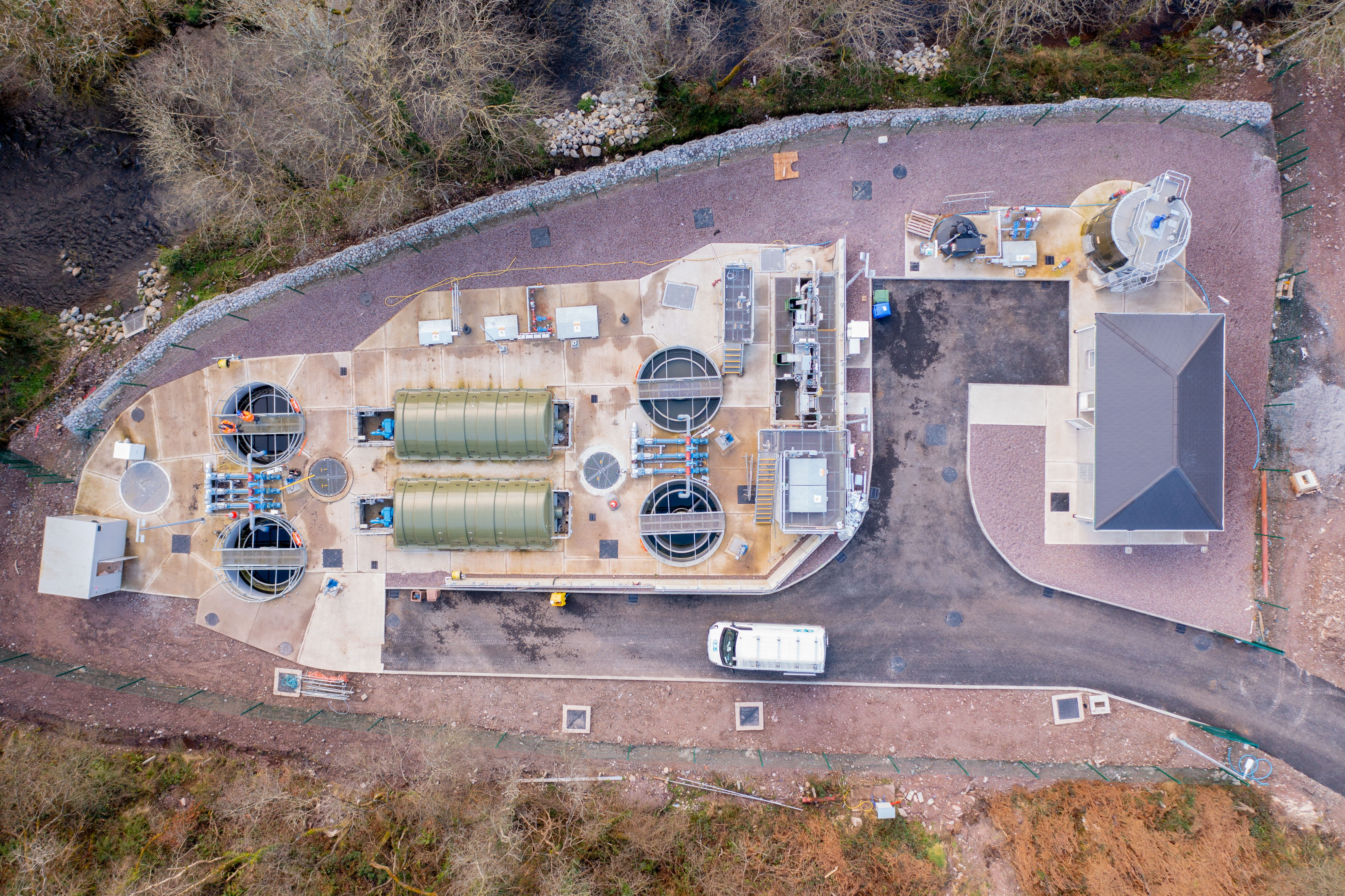 Arial view of Dripsey treatment plant