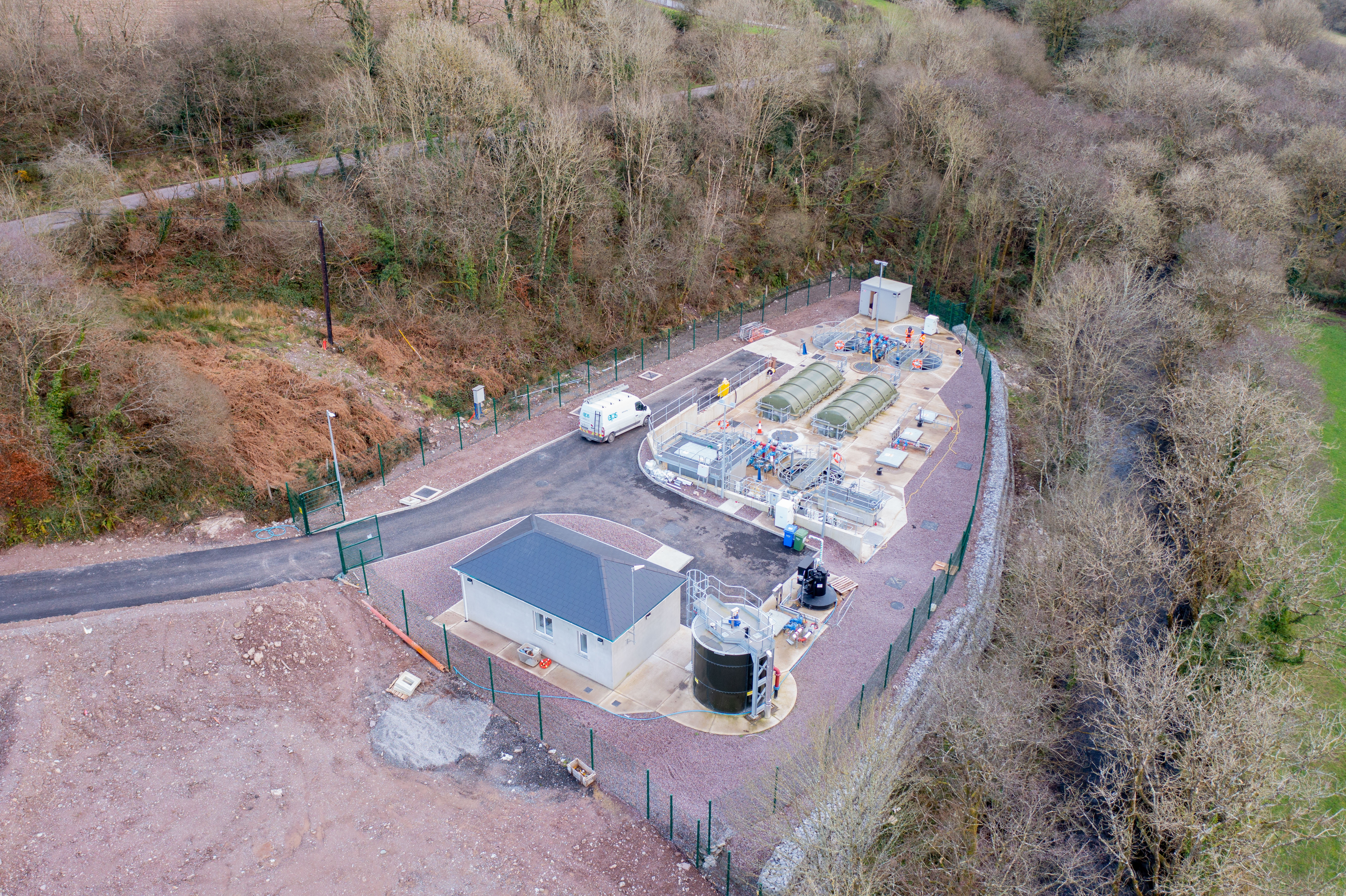 Arial view of Dripsey treatment plant