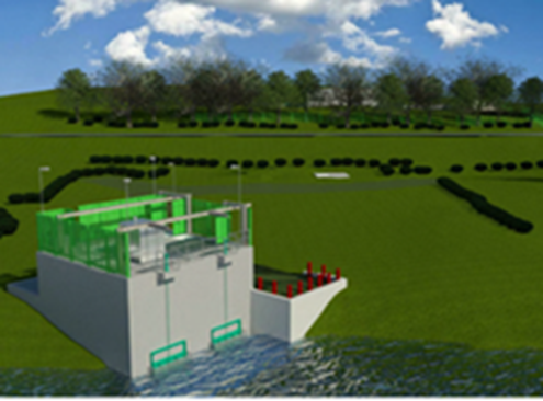 A 3D model of a replacement intake