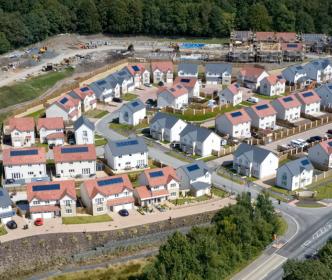 New housing development building houses for increased demand in rural areas