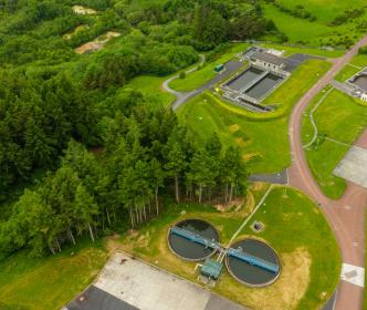 Aerial view of the Ballymore Eustace water plant