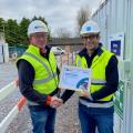 Eddie was presented with his Award on site by Richard Kent, UÉ