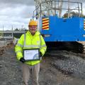 Fergus McLoughlin in a construction site