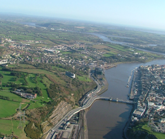 aerial shot of ferrybank