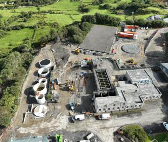 Aerial view of Killybegs upgrade in progress