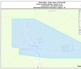 Map of area impacted by Lobinstown Boil Water Notice 06/10/2026