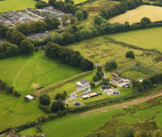 Aerial view of Blessington wastewater treatment plant